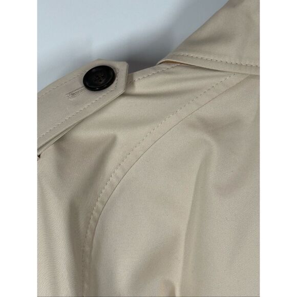 Coach Women Solid Short trench coat 29" length color porcelain size large NWT - Picture 14 of 16
